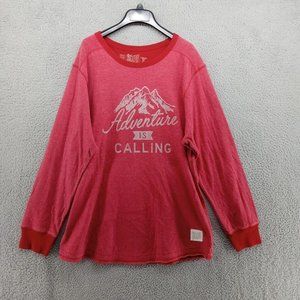 Adventure Is Callling Shirt Mens XL Red Mountains Lightweight Pullover Retro‎
